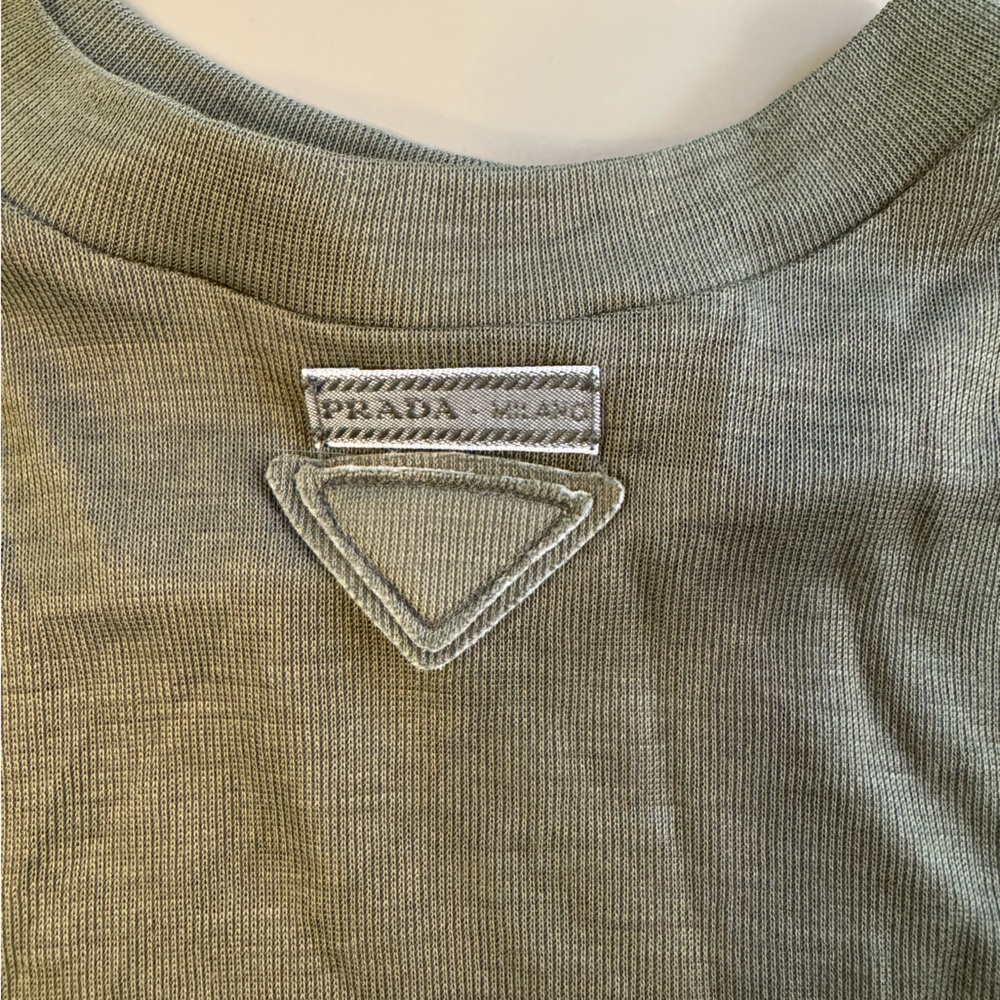 Prada Olive Green Sheer Top